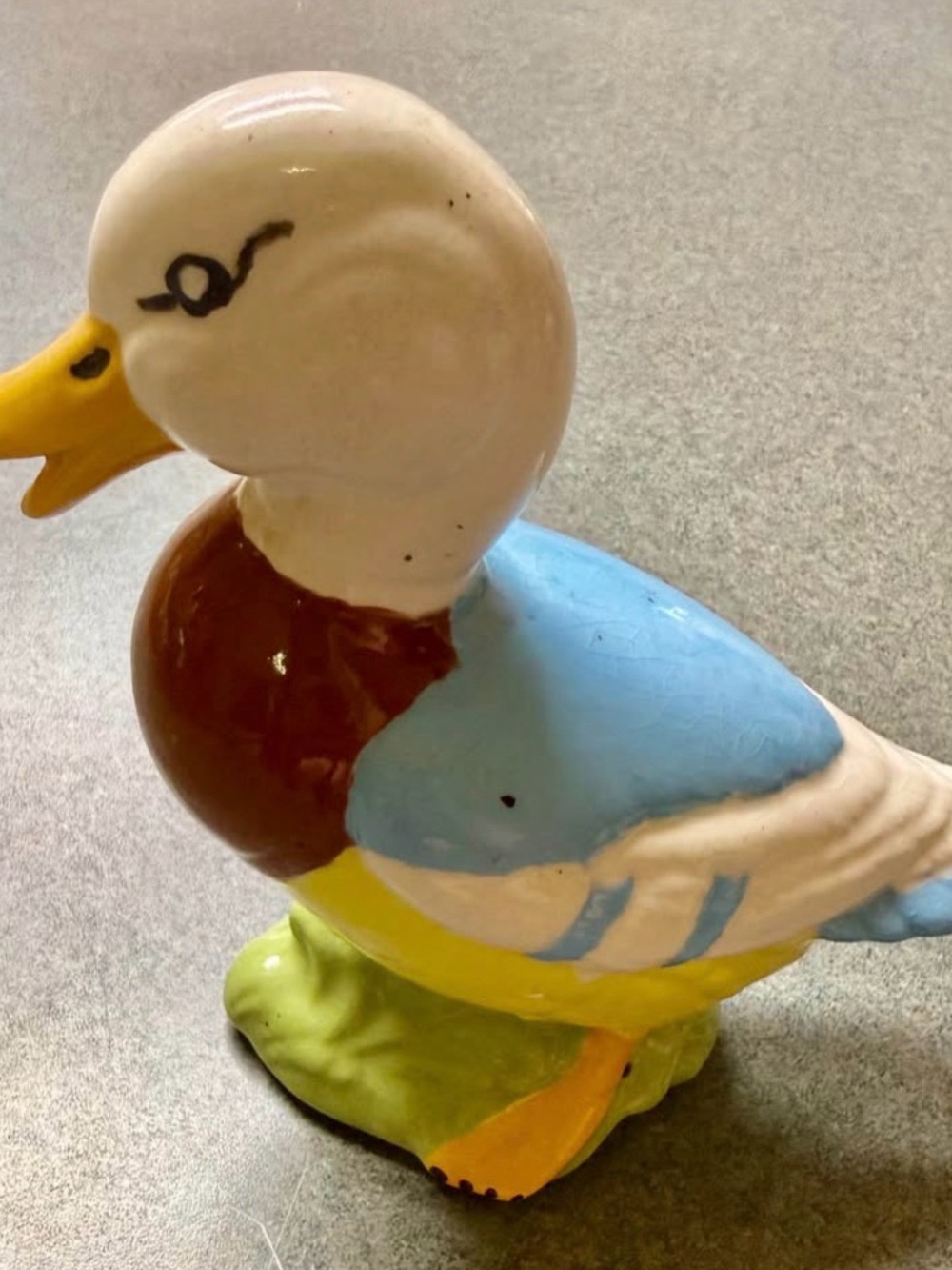 Vintage Ceramic Duck Resembles Mr Drake Puddle Duck Beatrix Potter